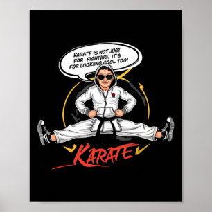 Karate Cool Funny Martial Arts Cartoon Art Poster