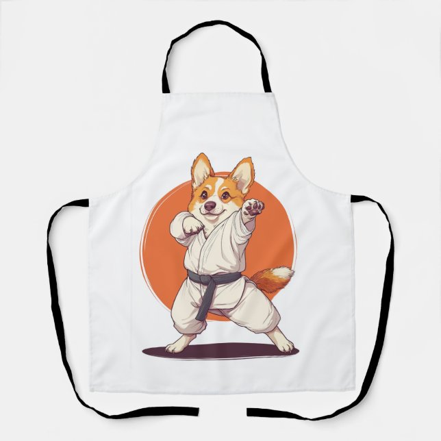 Karate Corgi � Martial Arts Dog Apron (Front)