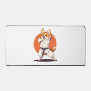 Karate Corgi � Martial Arts Dog Desk Mat