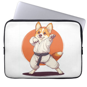 Karate Corgi � Martial Arts Dog Laptop Sleeve