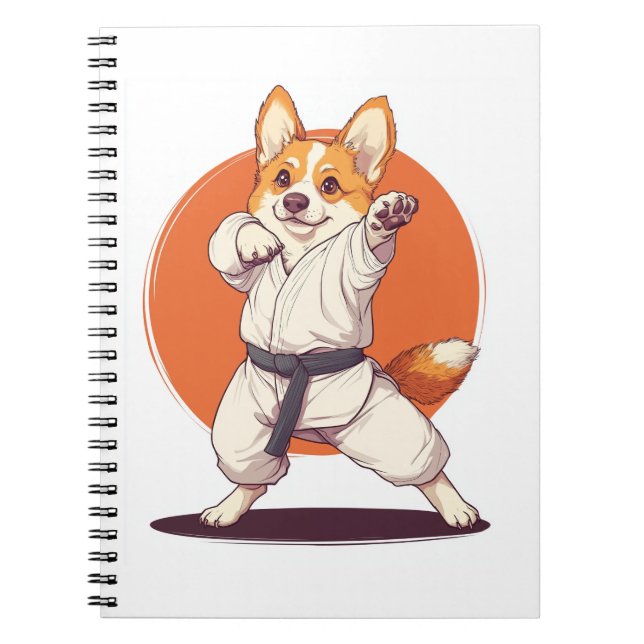 Karate Corgi � Martial Arts Dog Notebook (Front)