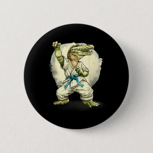 Karate Crocodile Animal MMA Taekwondo Martial Arts 6 Cm Round Badge
