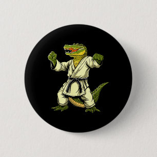 Karate Crocodile Animal MMA Taekwondo Martial Arts 6 Cm Round Badge