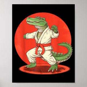 Karate Crocodile Animal MMA Taekwondo Martial Arts Poster