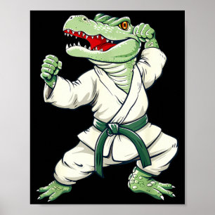 Karate Crocodile Motif Taekwondo Jiu-Jitsu MMA Poster