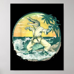 Karate Crocodile Motif Taekwondo Jiu-Jitsu MMA Poster