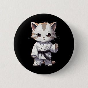 Karate Cute Kitten Martial Arts Kitty For Cat Love 6 Cm Round Badge