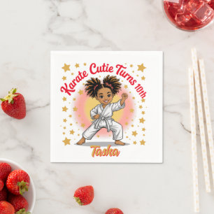 Karate Cutie Birthday Girl Celebration Martial Art Napkin