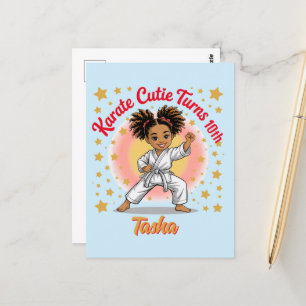 Karate Cutie Birthday Girl Celebration Martial Art Postcard