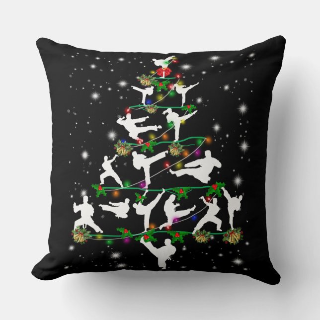 Karate Decor Christmas Tree Ornaments Custom Cushion (Front)