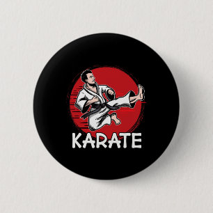 Karate Design Man Doing Jump Kick For Karateka 6 Cm Round Badge