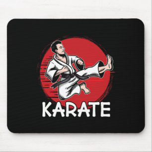 Karate Design Man Doing Jump Kick For Karateka Mouse Pad