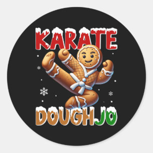 Karate Doughjo Funny Martial Arts Kick Gingerbread Classic Round Sticker
