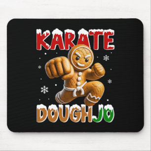 Karate Doughjo Funny Martial Arts Kick Gingerbread Mouse Pad