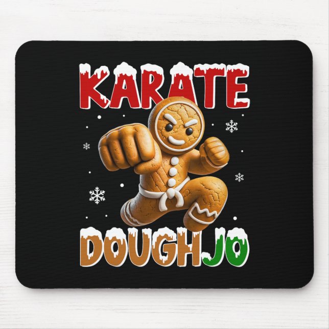 Karate Doughjo Funny Martial Arts Kick Gingerbread Mouse Pad (Front)