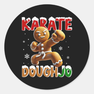 Karate Doughjo Funny Martial Arts Punch Gingerbrea Classic Round Sticker