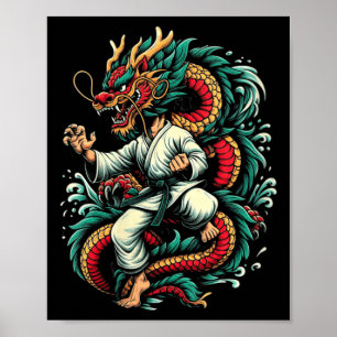 Karate Dragon Chinese Lunar New Year 2024 Year Of Poster