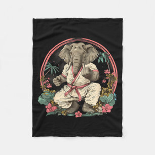 Karate Elephant Animal Jiu-Jitsu Mma Taekwondo Fleece Blanket
