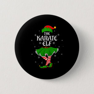 Karate Elf Christmas Family Girls Women Elf Squad  6 Cm Round Badge
