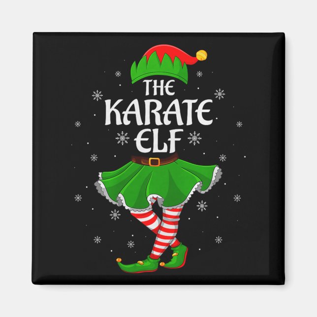 Karate Elf Christmas Family Girls Women Elf Squad  Magnet (Front)