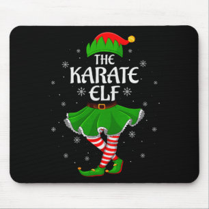 Karate Elf Christmas Family Girls Women Elf Squad Mouse Pad