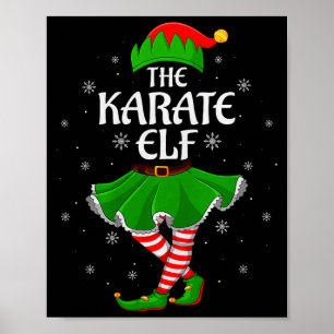 Karate Elf Christmas Family Girls Women Elf Squad Poster