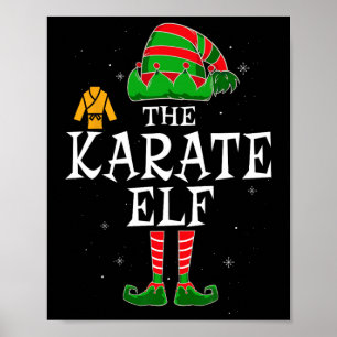 Karate Elf Group Matching Family Christmas Kids Me Poster
