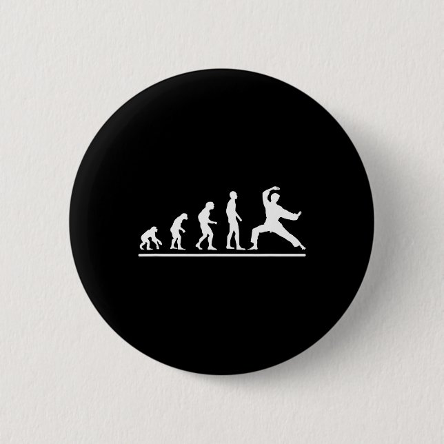 Karate Evolution Karate Chop Men Funny Karateka  6 Cm Round Badge (Front)