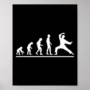 Karate Evolution Karate Chop Men Funny Karateka Poster