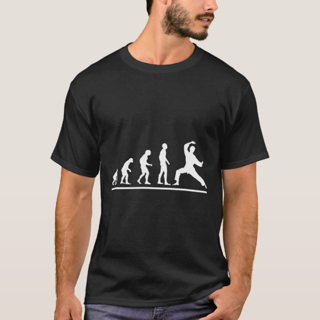 Karate Evolution Karate Chop Men Funny Karateka  T-Shirt (Front)