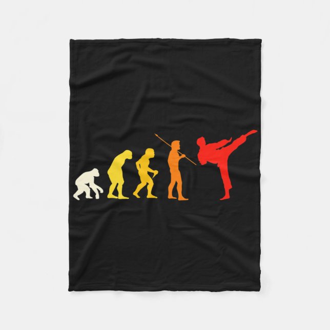 Karate Evolution Kung Fu Shotokan Gift Martial Art Fleece Blanket (Front)