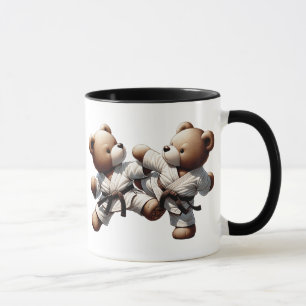 Karate fight between bears. mug