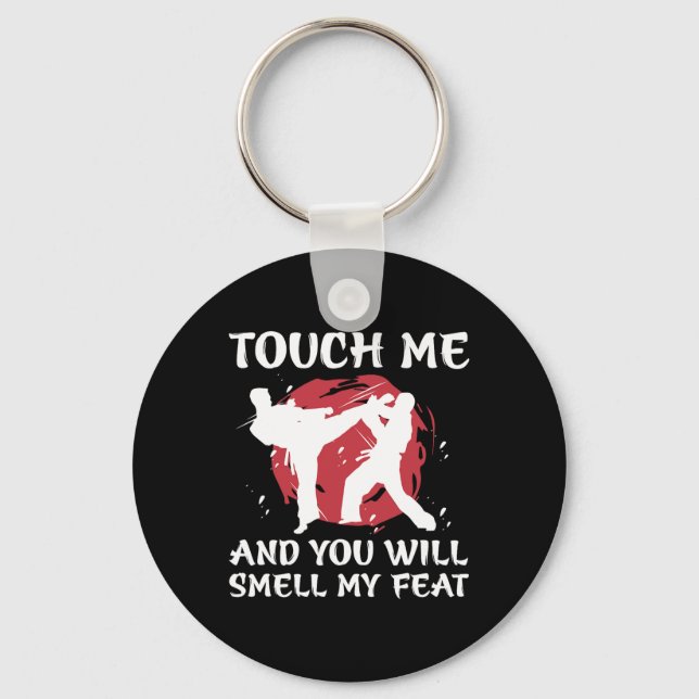 Karate Fighter Boy Youth Men Japanese Martial Arts Key Ring (Front)