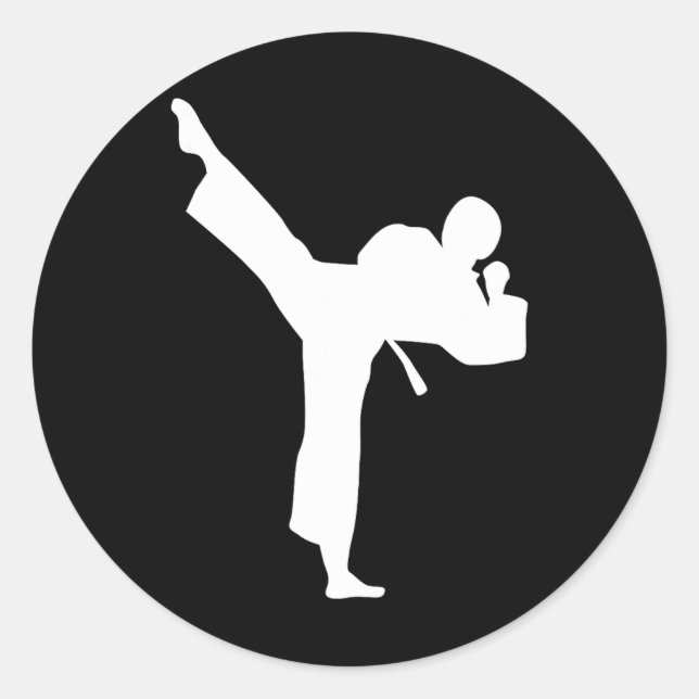 Karate Fighter  Classic Round Sticker (Front)