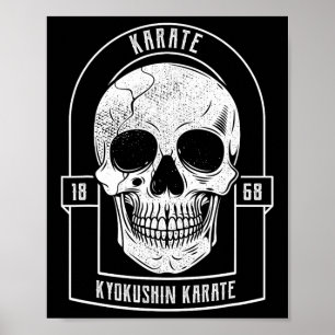 Karate Fighter Skeleton Japan Martial Arts  Poster