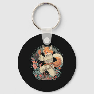 Karate Fox Motif Taekwondo Jiu-jitsu Mma Kickboxin Key Ring