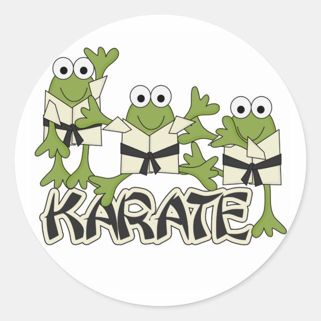 Karate Frogs Tshirts and Gifts Classic Round Sticker (Front)