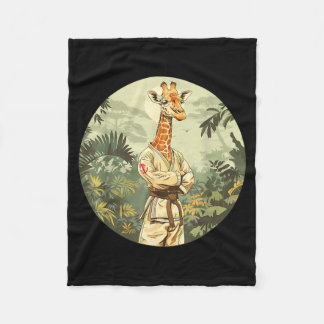 Karate Giraffe Animal Mma Taekwondo Martial Arts Fleece Blanket