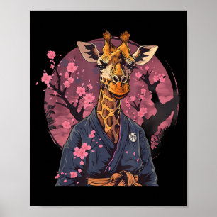Karate Giraffe Animal Mma Taekwondo Martial Arts Poster