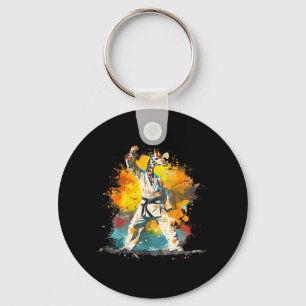 Karate Giraffe Motif Taekwondo Jiu-Jitsu Mma Key Ring