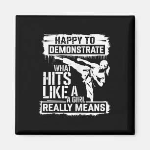 Karate Girl Attitude Empowerment Quote Magnet