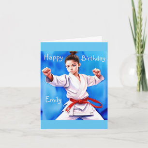 Karate Girl Birthday Card