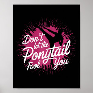Karate Girl Confidence With Kick Poster