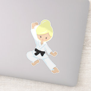 Karate Girl, Cute Girl, Black Belt, Blonde Hair