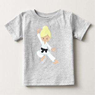 Karate Girl, Cute Girl, Black Belt, Blonde Hair Baby T-Shirt