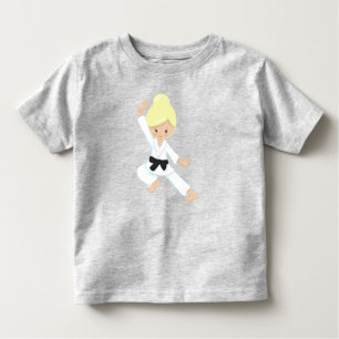 Karate Girl, Cute Girl, Black Belt, Blonde Hair Toddler T-Shirt