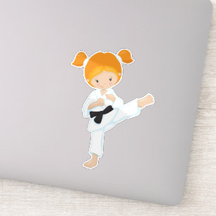 Karate Girl, Cute Girl, Black Belt, Orange Hair