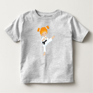 Karate Girl, Cute Girl, Black Belt, Orange Hair Toddler T-Shirt