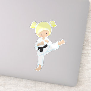 Karate Girl, Cute Girl, Blonde Hair, Black Belt
