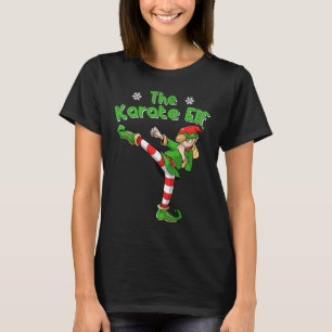 Karate Girl Elf Martial Arts Christmas  T-Shirt
